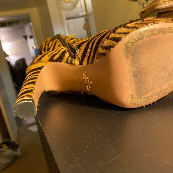 PRADA horse hair tiger pattern boots. - Picture 5 of 10